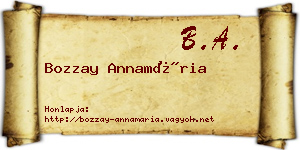 Bozzay Annamária névjegykártya