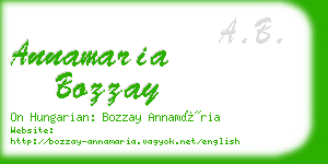 annamaria bozzay business card